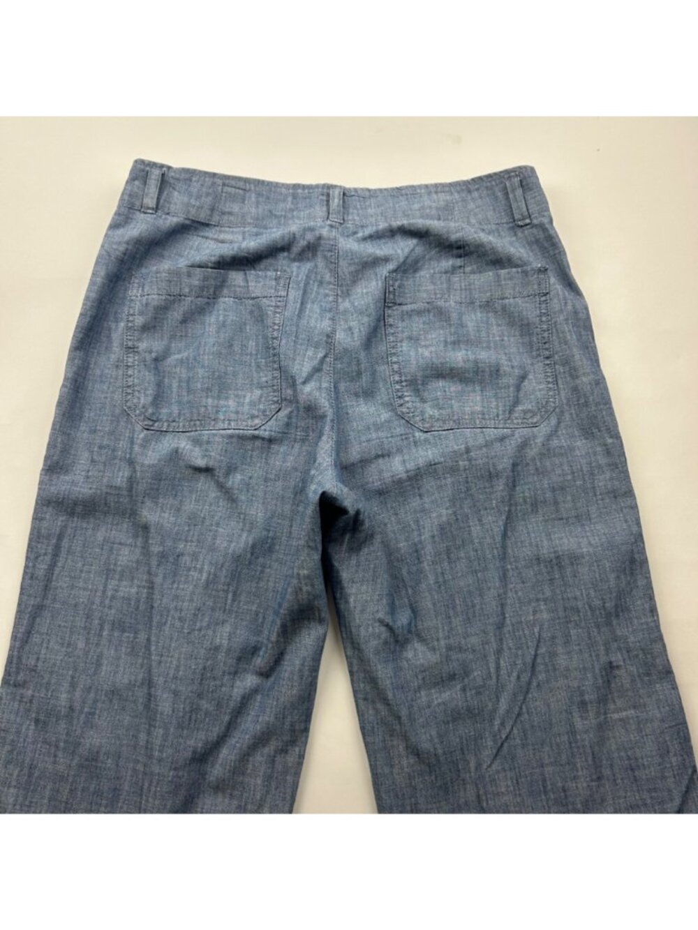 Gap Blue Chambray Wide Leg Summer Trousers 6 - Picture 6 of 6